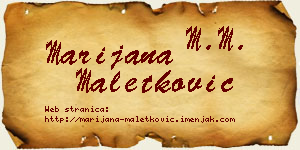 Marijana Maletković vizit kartica